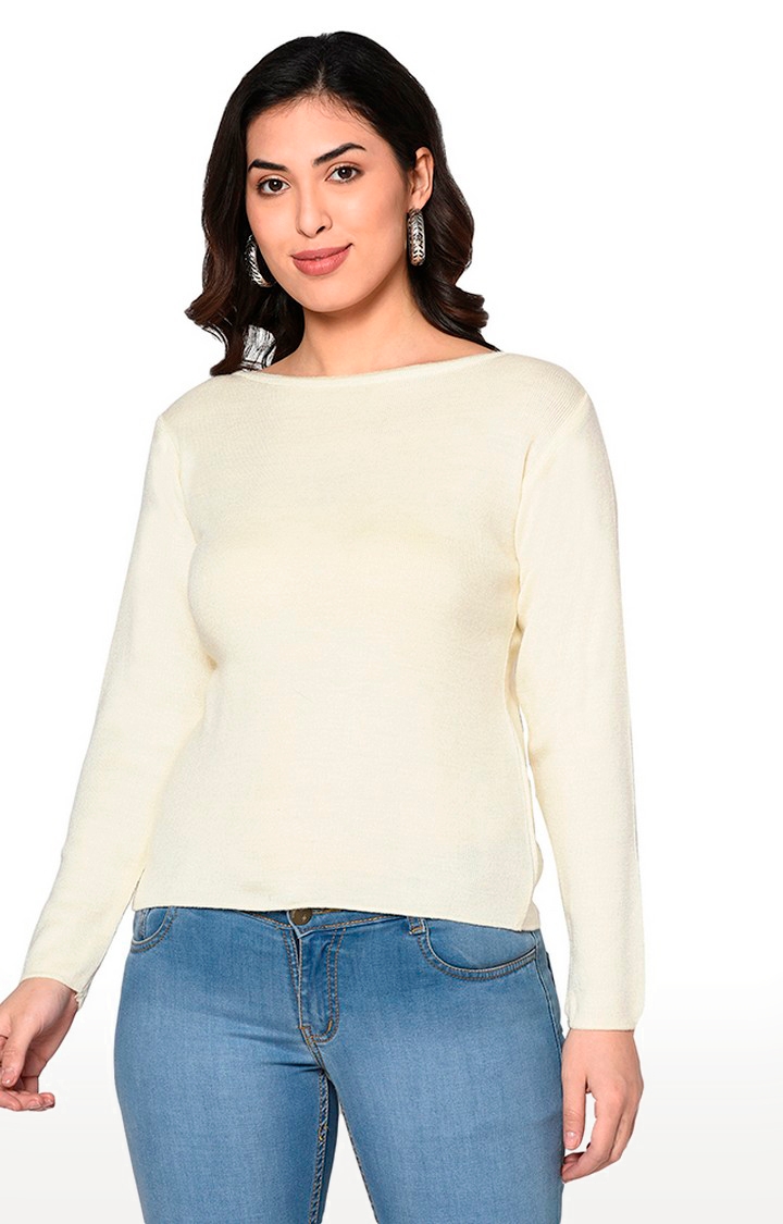 Fabnest | White Solid Sweaters 0