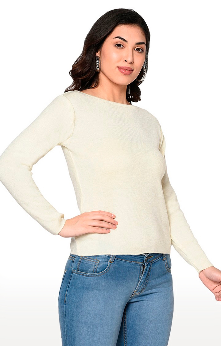 Fabnest | White Solid Sweaters 3