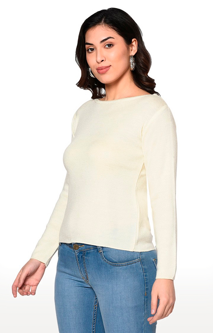 Fabnest | White Solid Sweaters 2