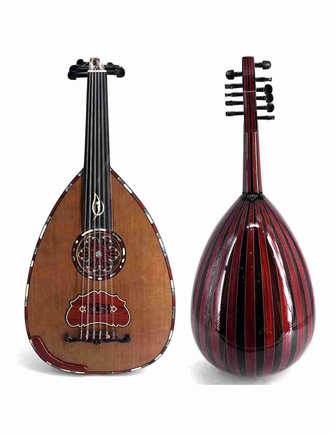 Zeriab Shami C-sh0+ Syrian Style Oud, Handcrafted with Cedar Top and Walnut Bowl 8