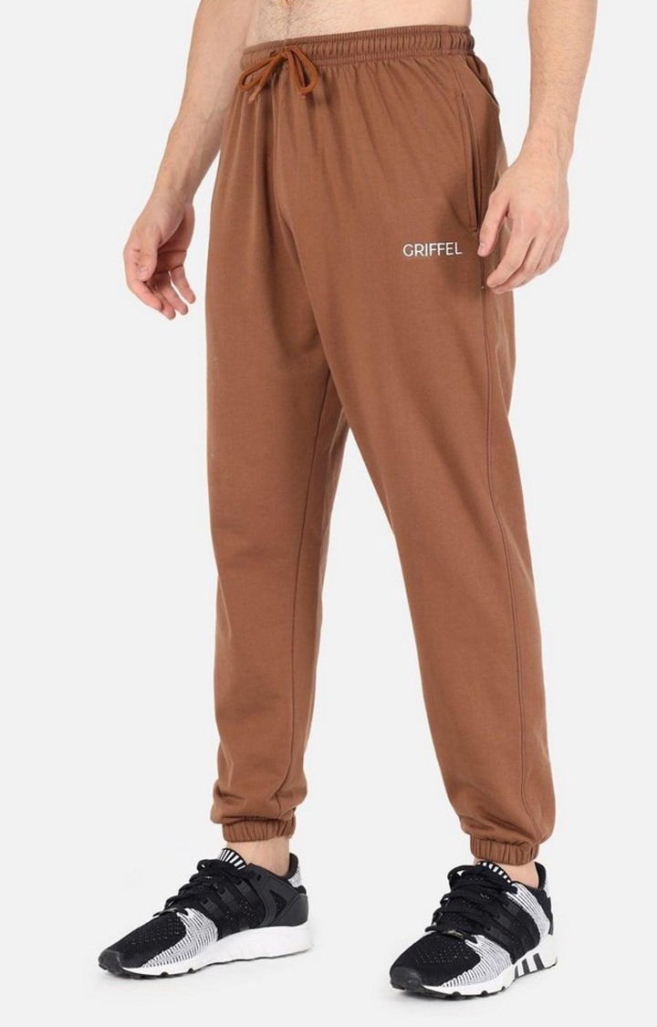Men's Brown Solid Casual Joggers