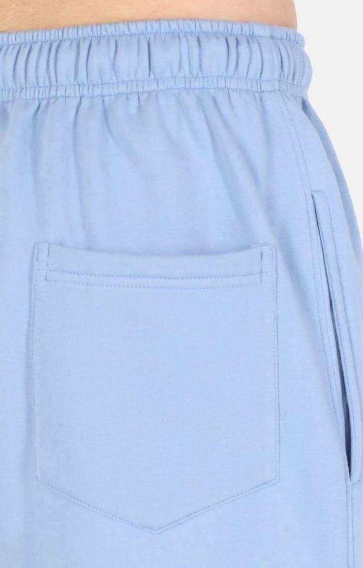 Men's Sky Blue Solid Casual Joggers