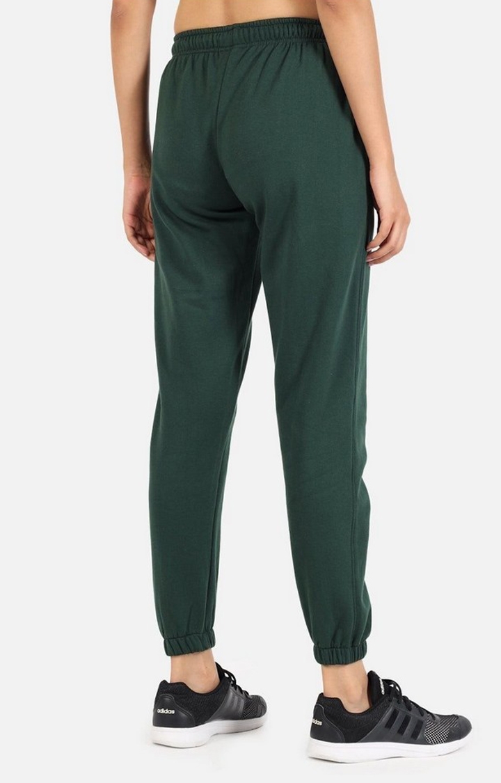 Women's Green Solid Casual Joggers