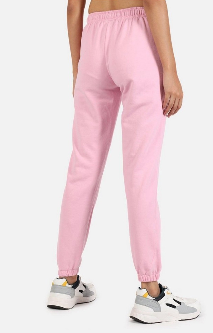 Women's Pink Solid Casual Joggers