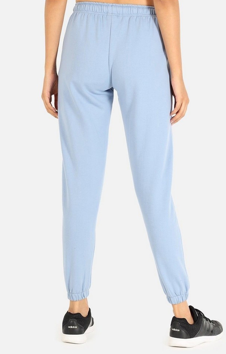 Women's Sky Blue Solid Casual Joggers