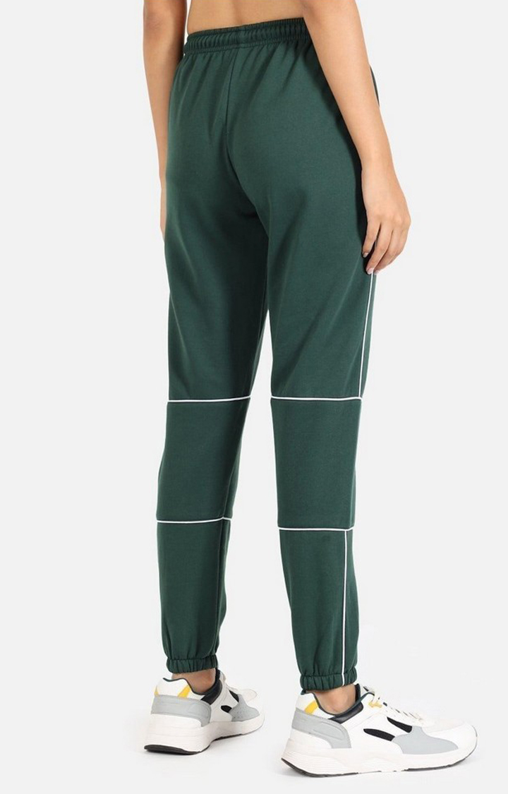 Women's Green Solid Casual Joggers