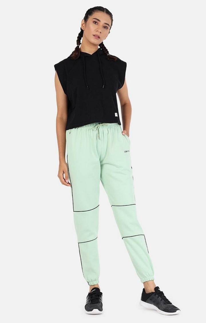 Women's Sea Green Solid Casual Joggers