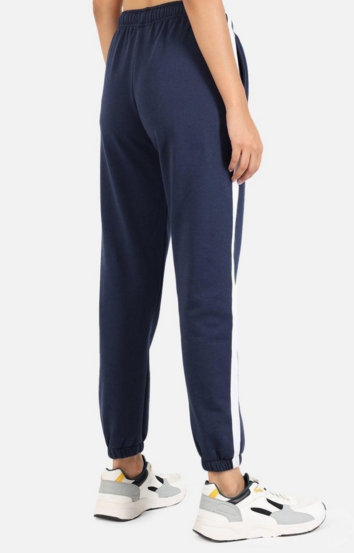 Women's Navy Solid Casual Joggers