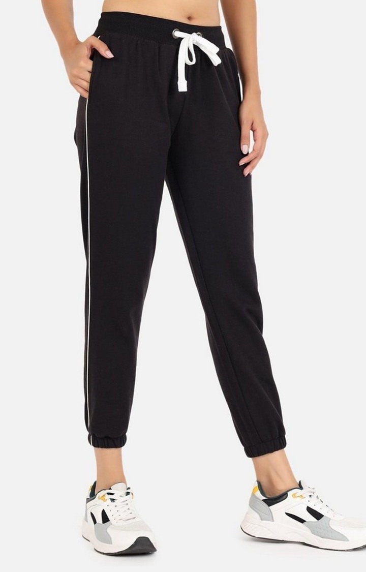 Women's Black Solid Casual Joggers