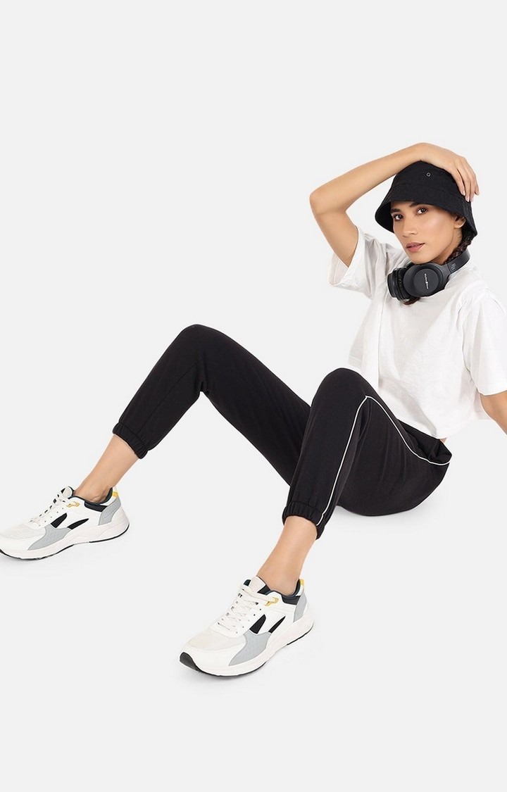 Women's Black Solid Casual Joggers