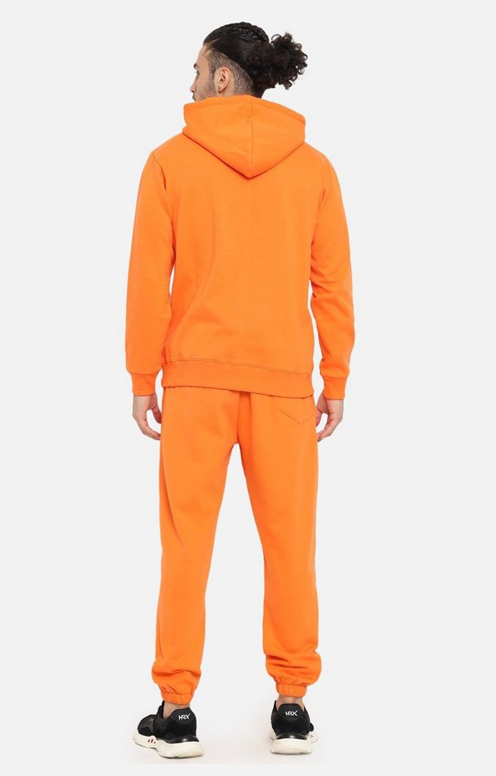 Men's Orange Solid Tracksuits