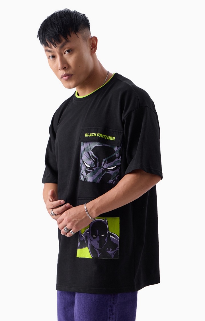 Men's Black Panther Wakanda Forever Boxy T-Shirt