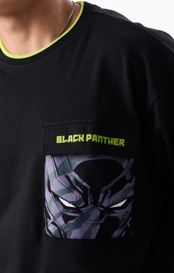 Men's Black Panther Wakanda Forever Boxy T-Shirt