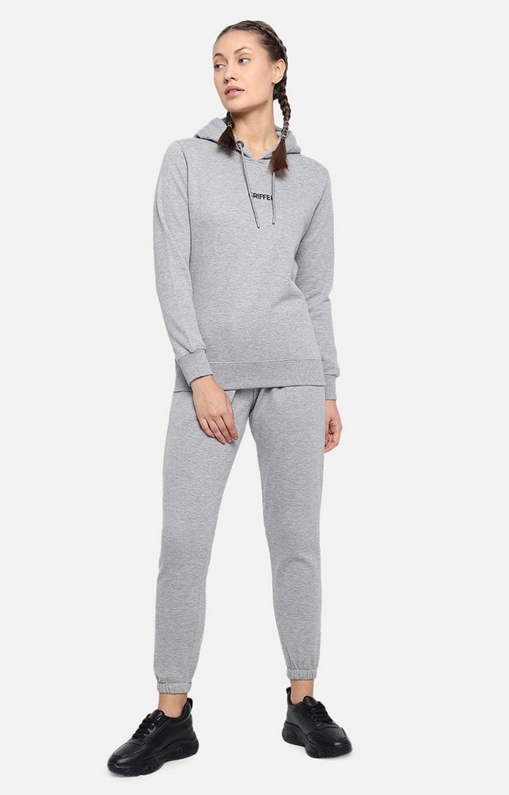 Women's Grey Solid Tracksuits