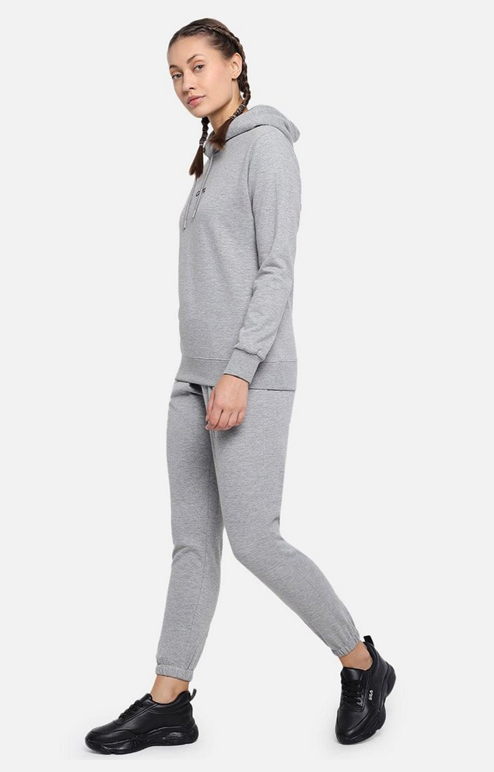 Women's Grey Solid Tracksuits