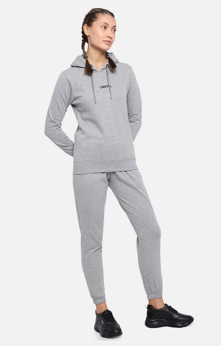 Women's Grey Solid Tracksuits