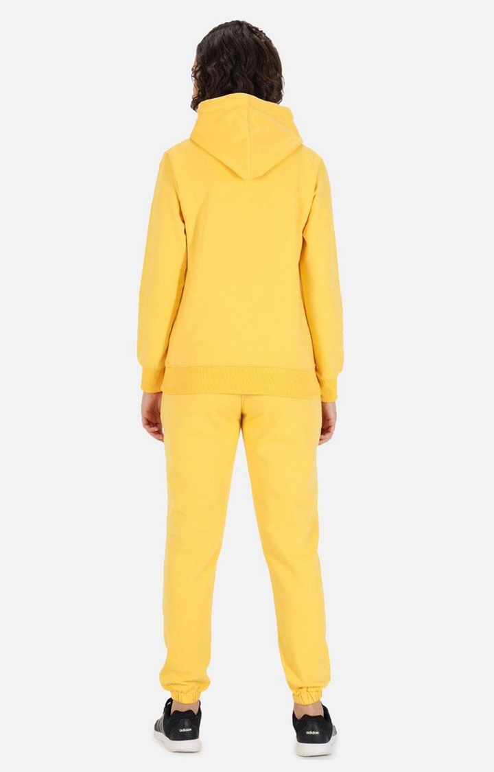 Women's Yellow Solid Tracksuits