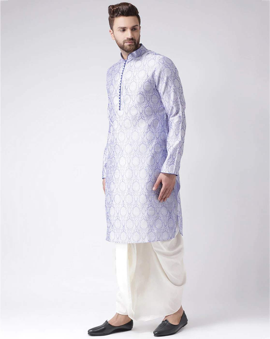 Chitwan Mohan Men Dupion Printed Kurtha Set