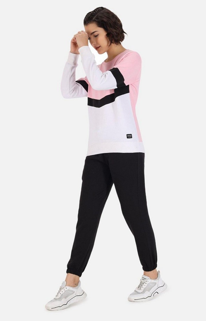 Women's Pink Solid Tracksuits