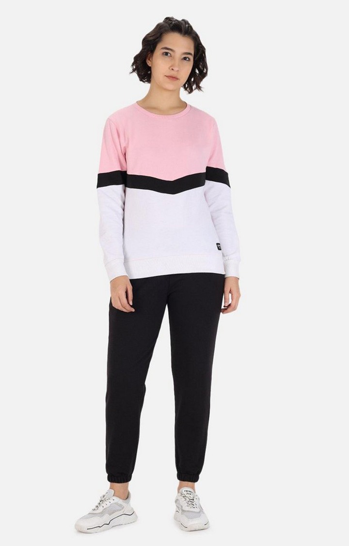 Women's Pink Solid Tracksuits