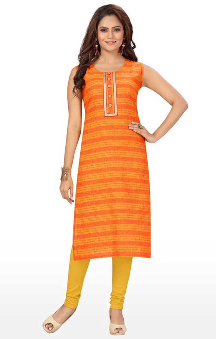 Buy Orange & White Printed Modal Rayon Kurti Set by Colorauction - Online  shopping for Kurti Sets in India