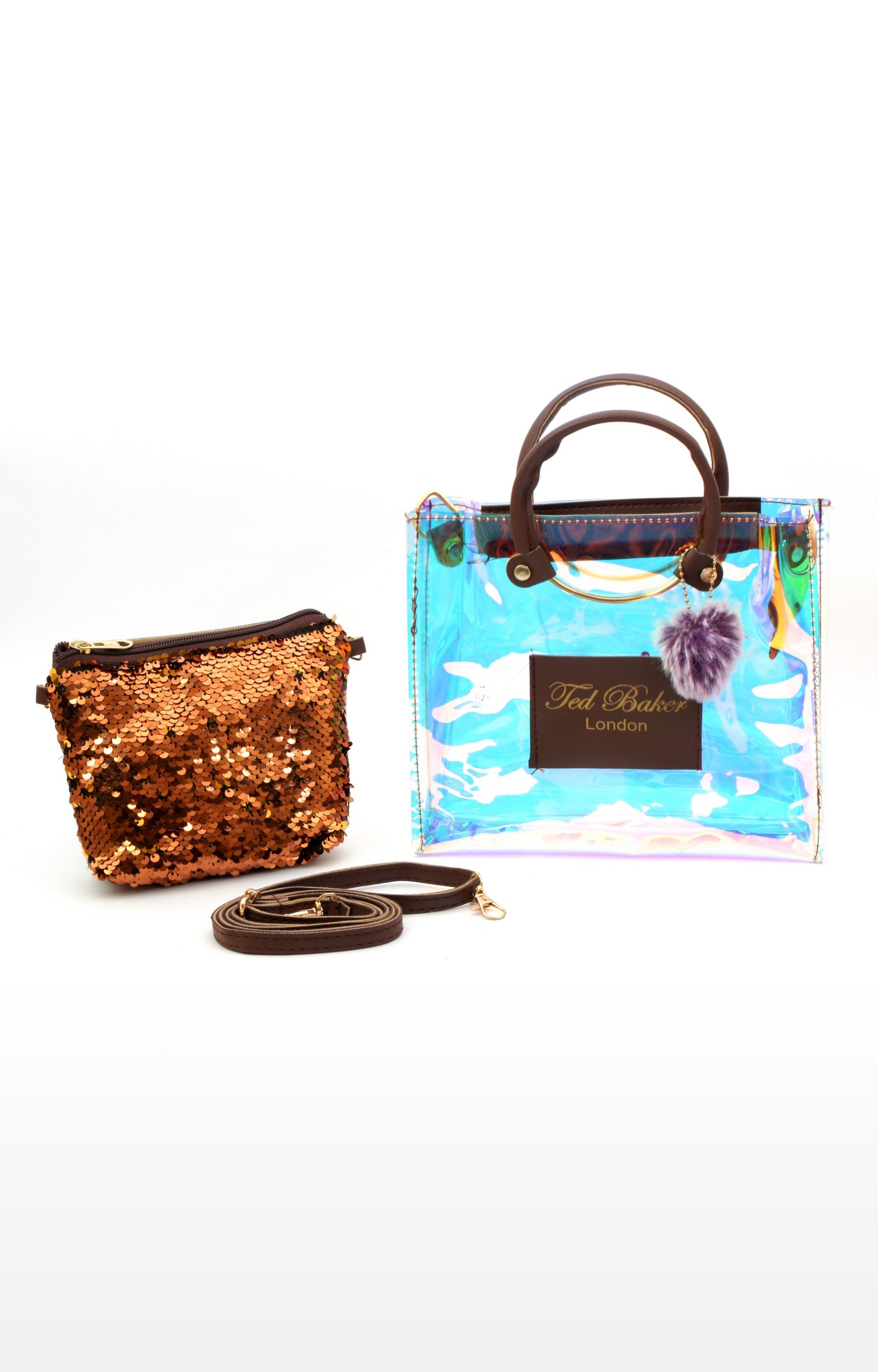 Lely s Sling Bag With A Sequence Shimmer Pouch Inside Multi Color