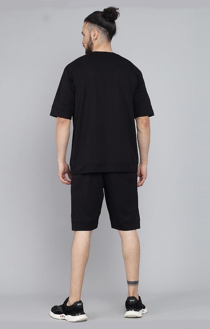 Men's Black Solid Co-ords