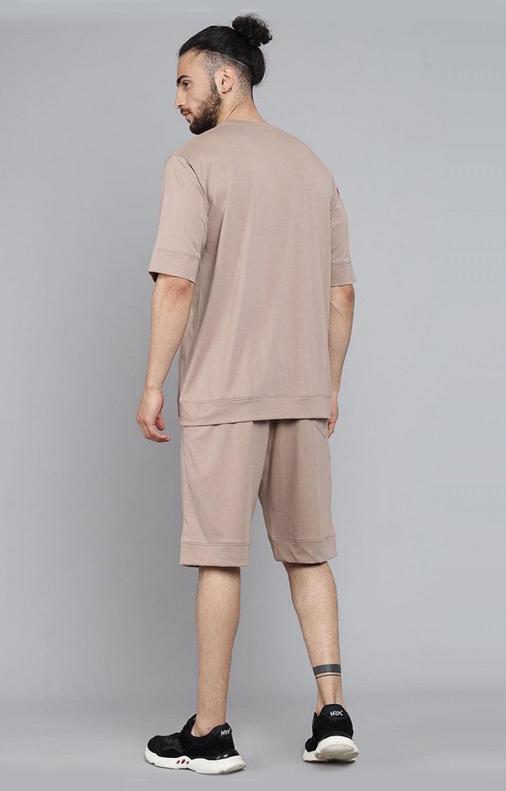 Men's Brown Solid Co-ords