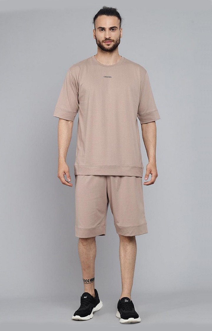 Men's Brown Solid Co-ords