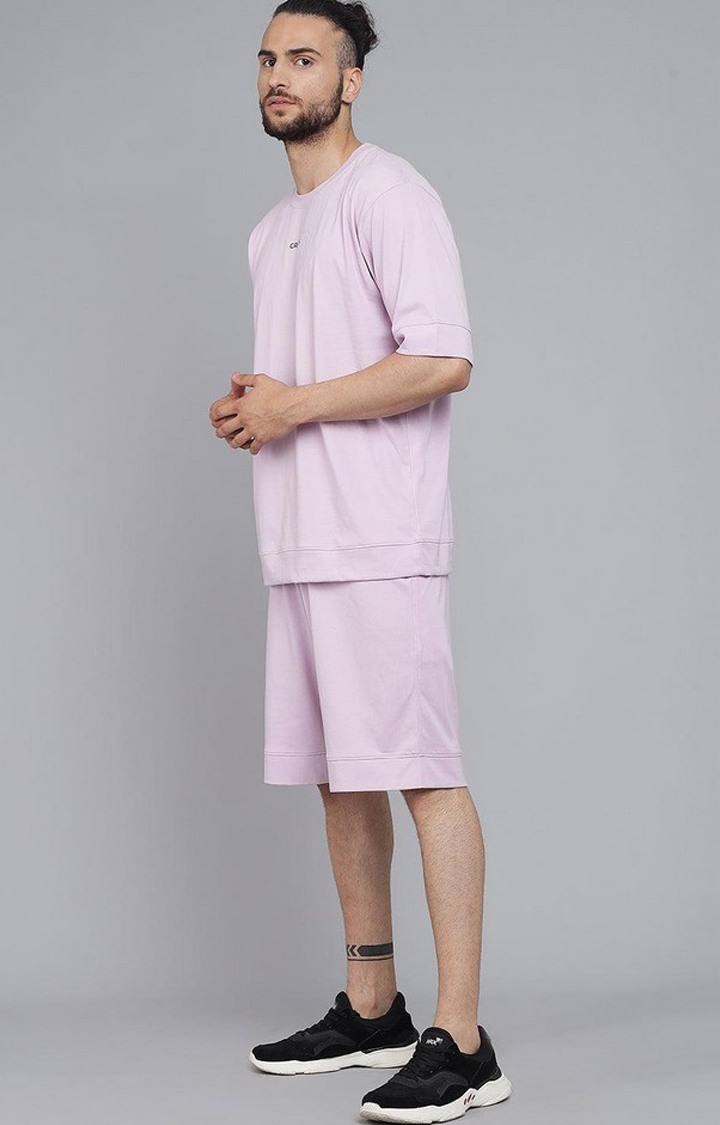 Men's Light Purple Solid Co-ords