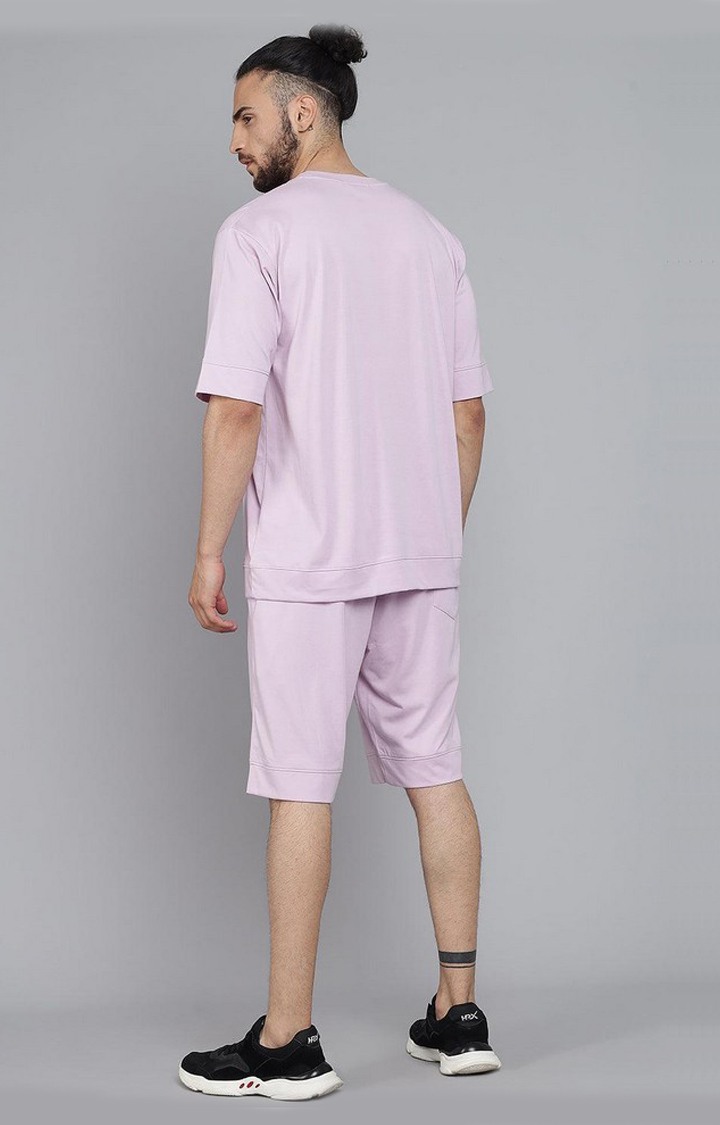 Men's Light Purple Solid Co-ords