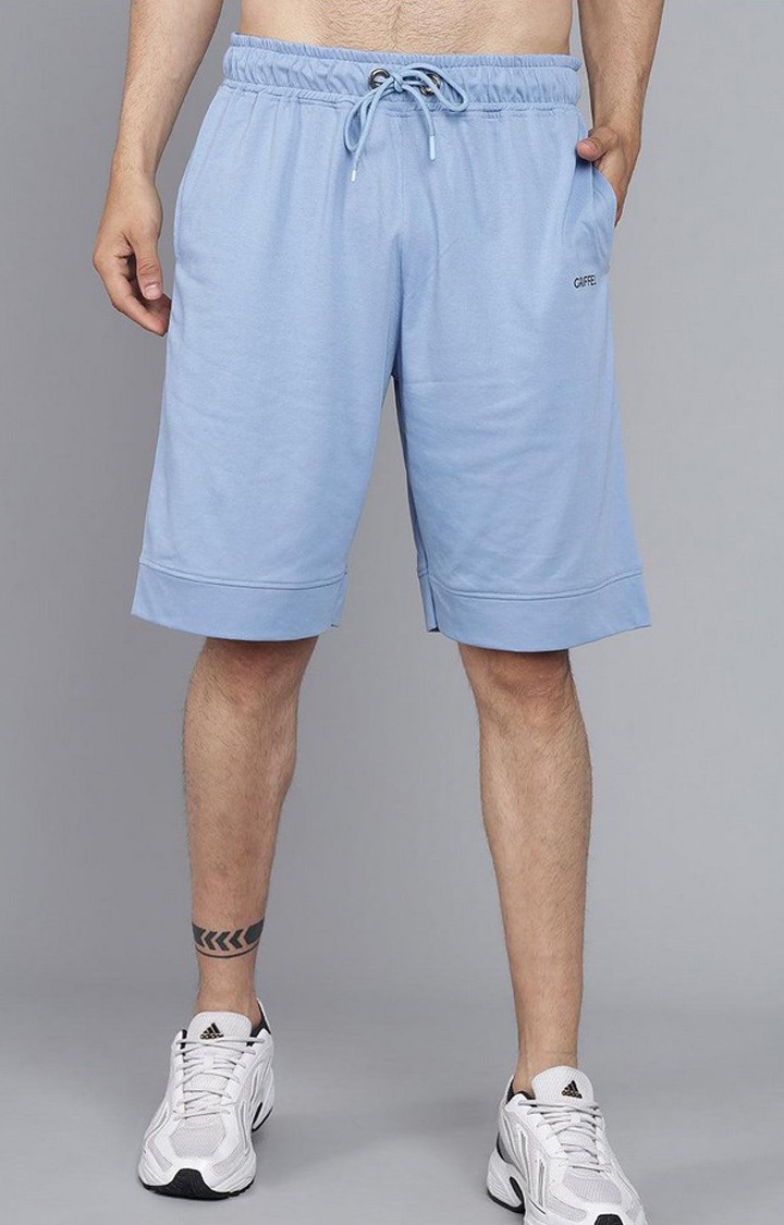 Men's Sky Blue Solid Co-ords