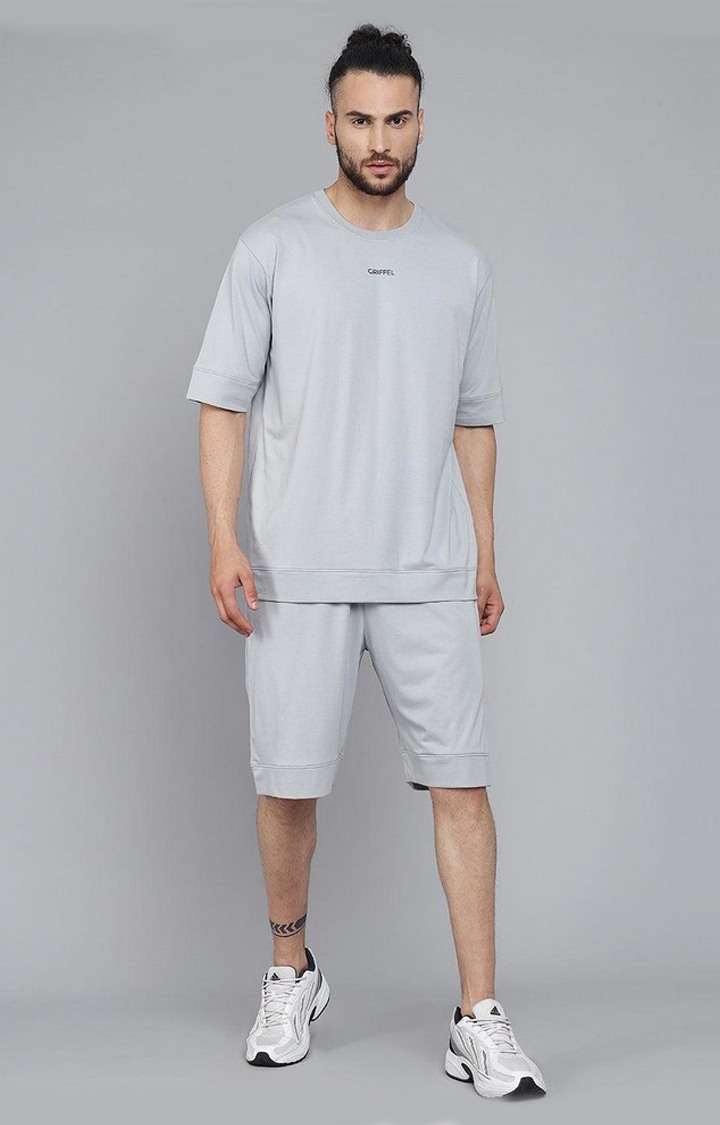 Men's Steel Grey Solid Co-ords