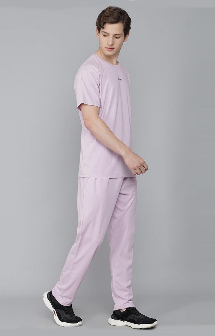 Men's Light Purple Solid Tracksuits