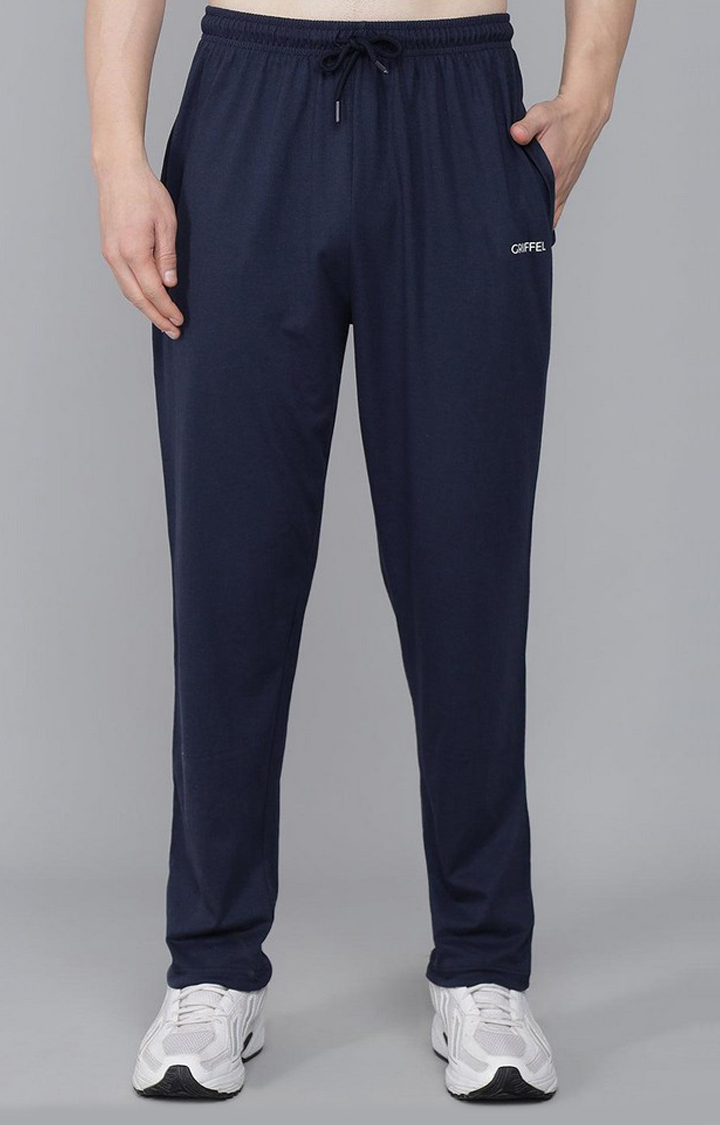 Men's Navy Solid Tracksuits