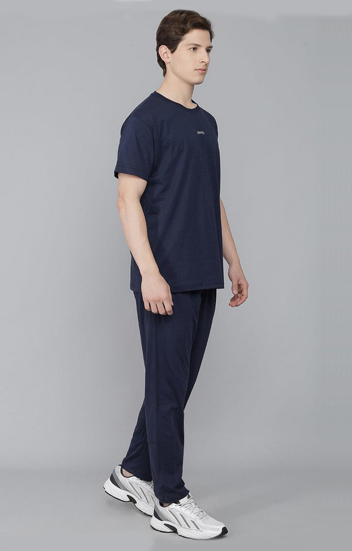 Men's Navy Solid Tracksuits