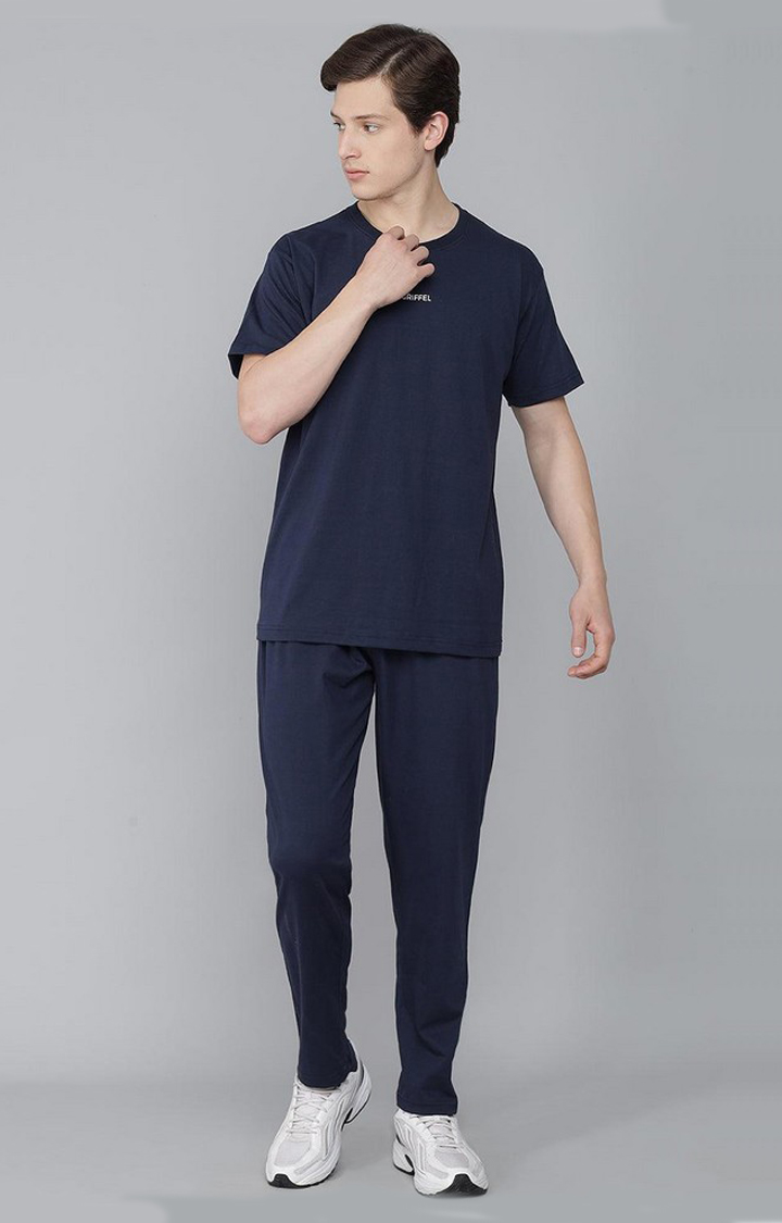 Men's Navy Solid Tracksuits