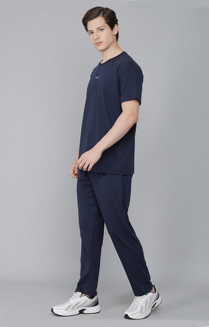 Men's Navy Solid Tracksuits
