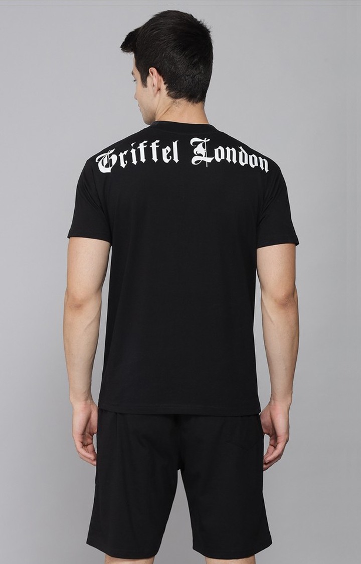 Men's Black Solid Co-ords