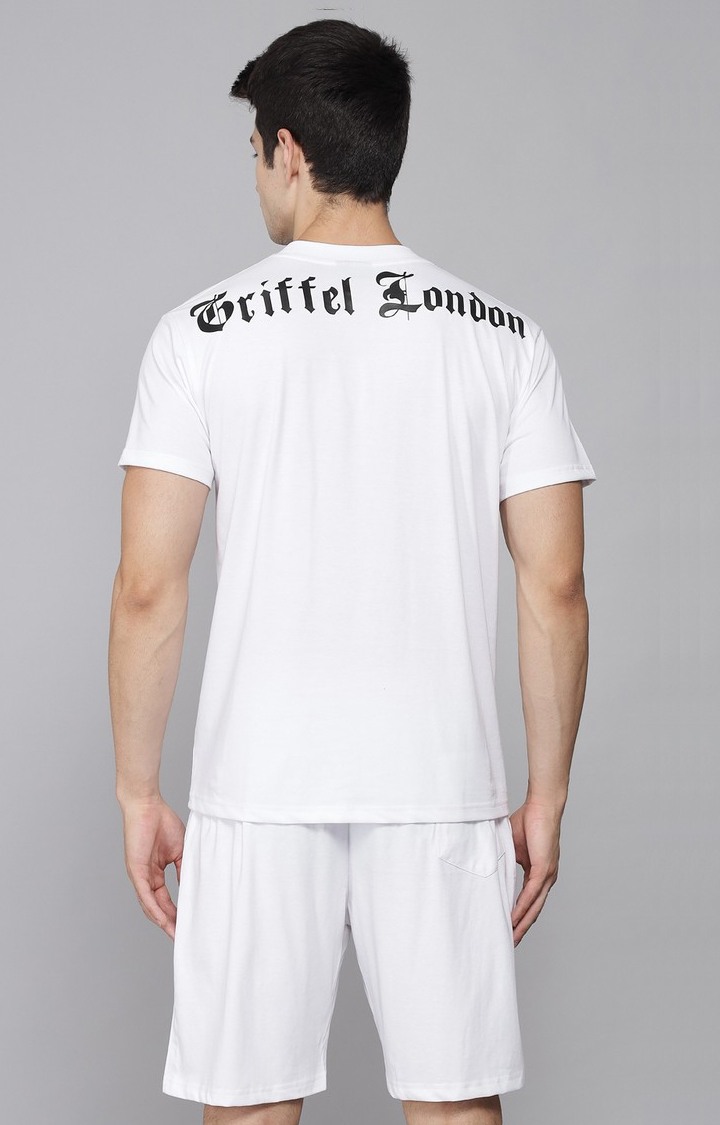 Men's White Solid Co-ords