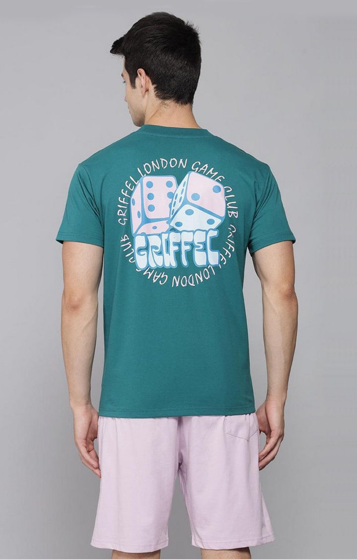 GRIFFEL | Men's Placement Print Multi Regular fit T-shirt and Short Set
