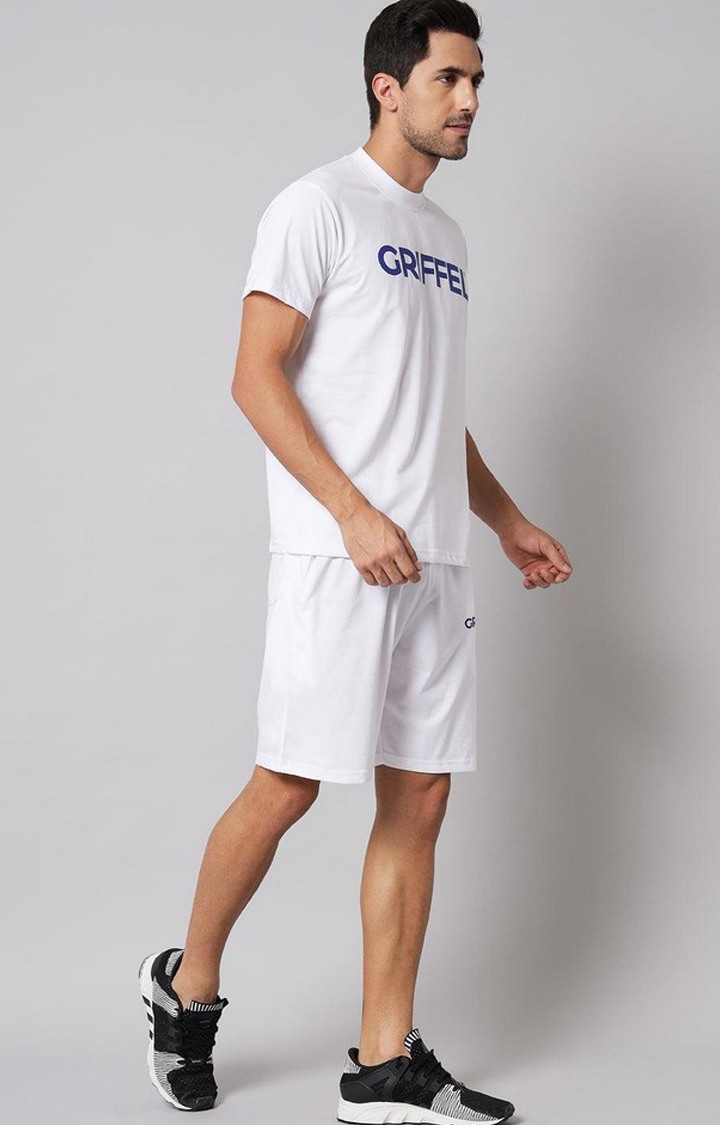 Men's White Typographic Co-ords