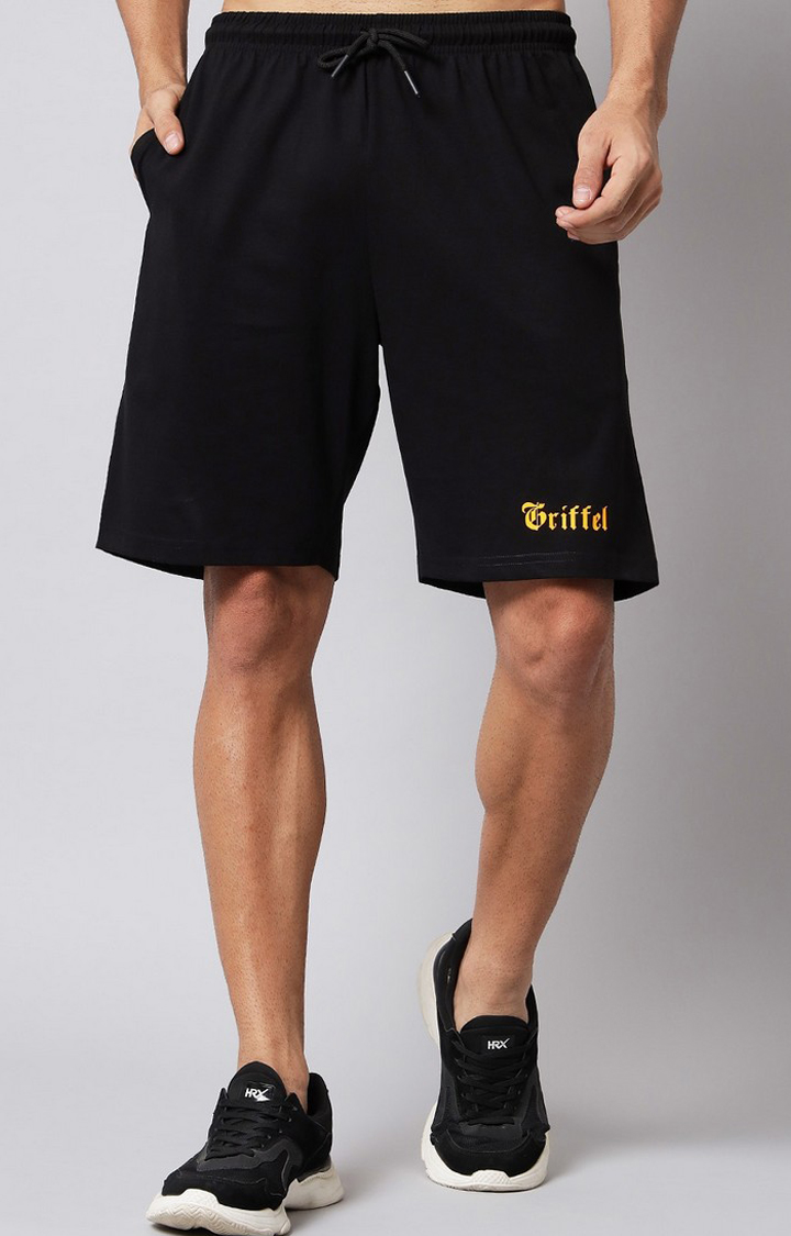 Men's Black Printed Co-ords