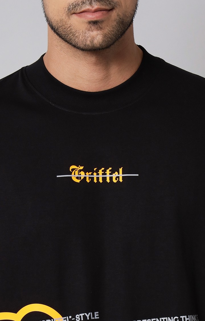 Men's Black Printed Co-ords