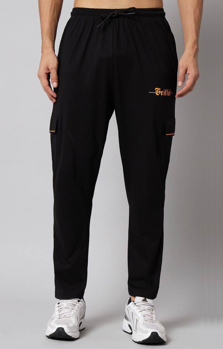 Men's Black Printed Co-ords