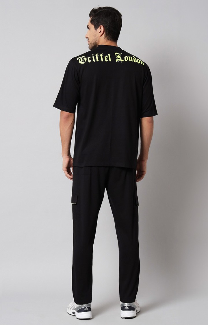 Men's Black Typographic Co-ords