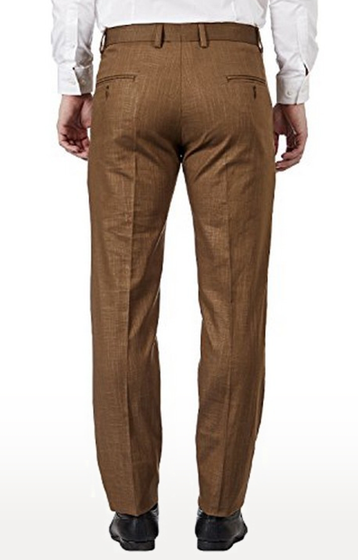 TAHVO | TAHVO Men Brown Formal Trousers 3