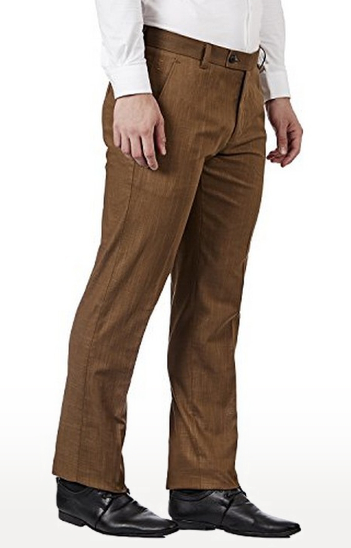 TAHVO | TAHVO Men Brown Formal Trousers 1