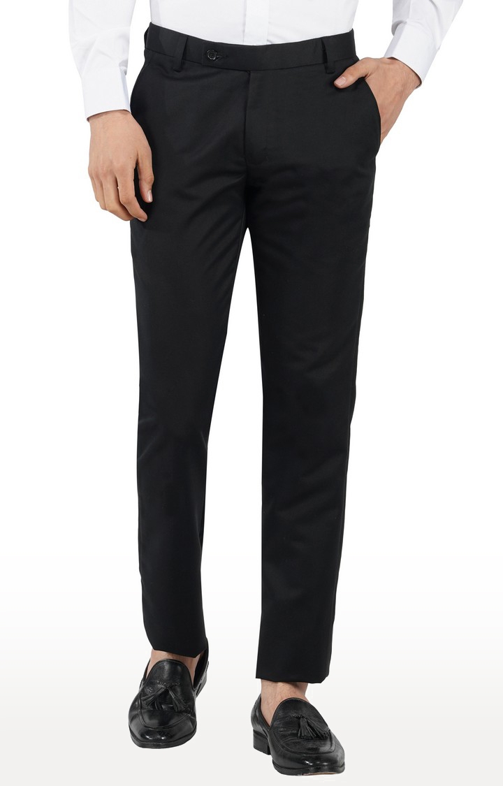 Buy The Soul Patrol Mens Black Cotton Crop Length Formal Trouser(Black-30)  at Amazon.in