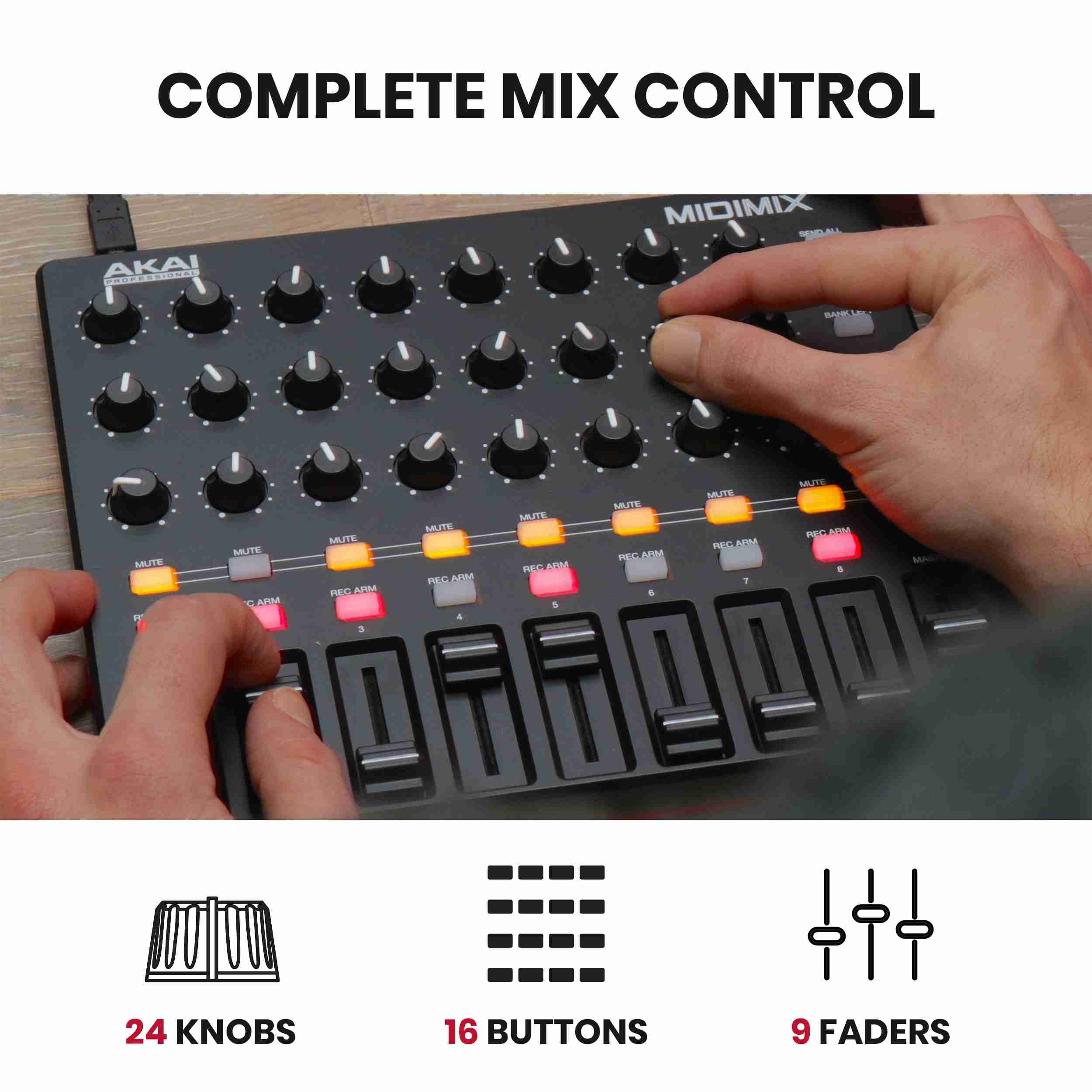 Akai Professional MIDImix Portable USB MIDI Mixer Controller 3